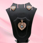 Silver Mina Heart Pendant Set 925