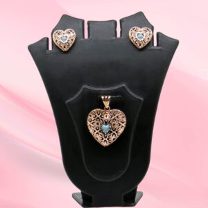 Silver Mina Heart Pendant Set 925