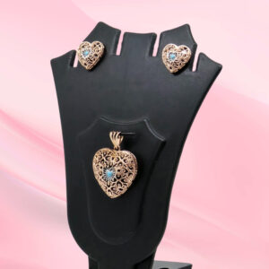 Silver Mina Heart Pendant Set 925