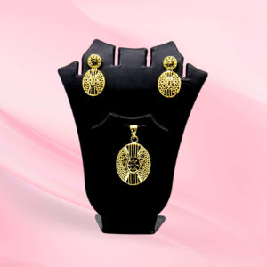 Gold Tone 925 Silver Pendent Set