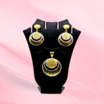 Gold plated Filigree Round Pendent Set 925