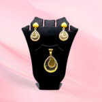 Gold plated Silver Drop Pendant Set