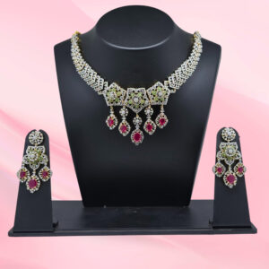 Sterling Silver Ruby Necklace Set