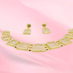 Elegant Gold Finish 925 Silver Necklace Set