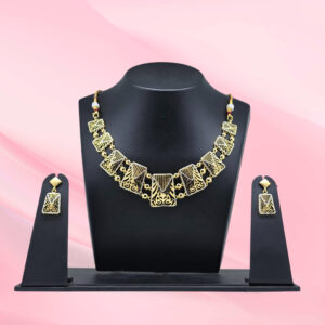 Geometric 925 Sterling Silver Necklace Set