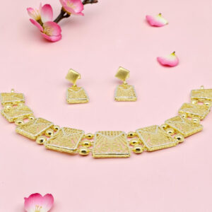 Geometric 925 Sterling Silver Necklace Set