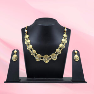 Gold Tone Necklace and Earrings Set