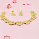 Gold Tone Necklace and Earrings Set