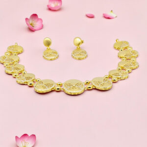 Gold Tone Necklace and Earrings Set