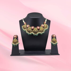925 Silver Bridal Necklace Set with Emeralds