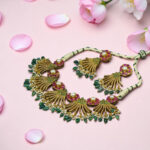 925 Silver Bridal Necklace Set with Emeralds