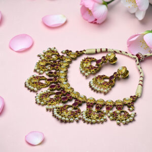 Sterling Silver Bridal Necklace Set with Pearls