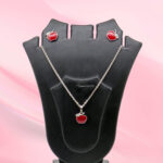 Silver Mina Apple Pendant Set 925