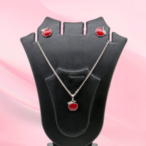 Silver Mina Apple Pendant Set 925