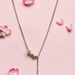 Rose Gold Heart Necklace and Earrings Set