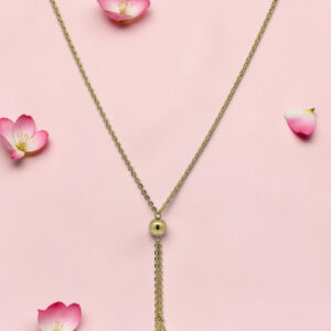 Gold Necklace and Earring Set with Pendants