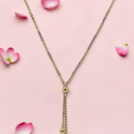 Gold Cubic Zirconia Necklace and Earrings Set