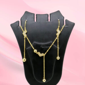 Gold Heart Necklace and Earrings Set
