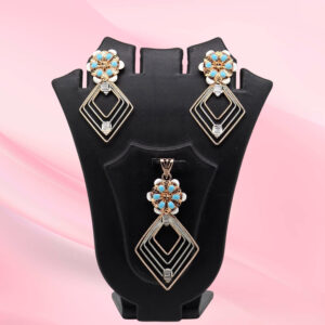 Sterling Silver Pendant Set with Turquoise Accents