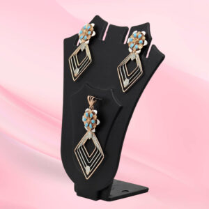 Sterling Silver Pendant Set with Turquoise Accents
