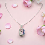 Silver 925 Oval Blue Sapphire Necklace Set