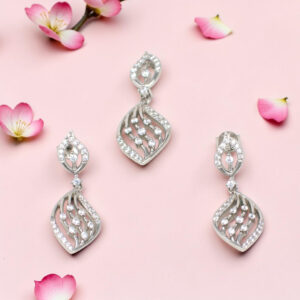 Sterling Silver Cubic Zirconia Pendant Set