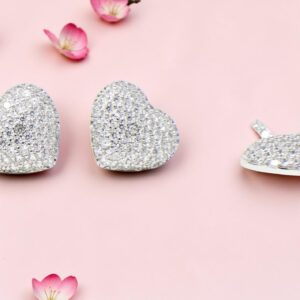 Sparkling Heart Silver Pendant Set 925