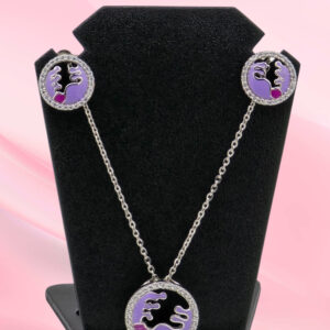 Silver Mina Necklace Set 925