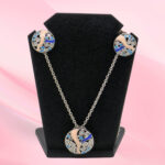 Silver Mina 925 Necklace Set with Enamel