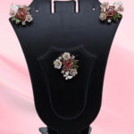 Silver Mother Of Pearl Flower Pendant Set 925