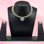 Silver Necklace Set 925 with Enamel