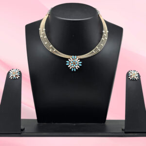 Silver Necklace Set 925 with Enamel