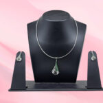925 Sterling Silver Necklace Set with Emeralds