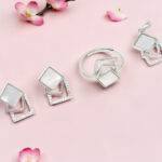 925 Silver MOP with CZ Pendant Set Ring