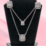 Silver 925 Necklace Set with Baguette