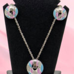 Silver Mina Necklace and Earring Set
