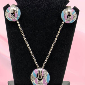 Silver Mina Necklace and Earring Set