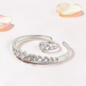 SILVER KADA BRACELET WITH RING 92.5