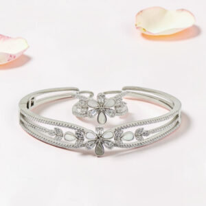 SILVER KADA BRACELET WITH RING 92.5