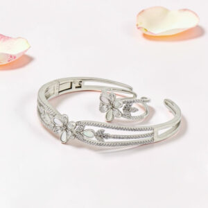 SILVER KADA BRACELET WITH RING 92.5