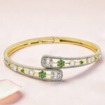 92.5 Silver Emerald Kada Bracelet