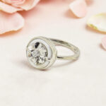 Elegant Flower Meena Ring with Zircon