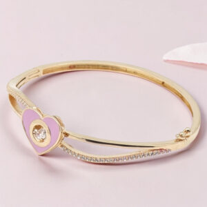 Silver Kada Bracelet 92.5 with Heart Charm