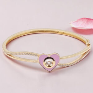 Silver Kada Bracelet 92.5 with Heart Charm
