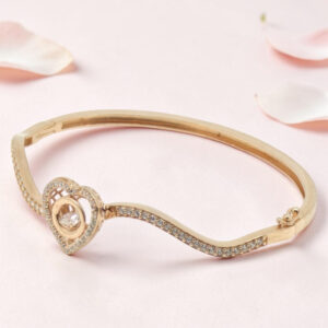 Rose Gold Plated Heart Kada Bracelet 92.5