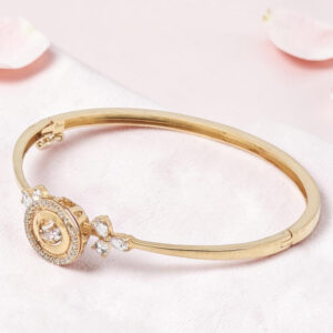 Rose Gold Plated CZ Silver Kada Bracelet 92.5