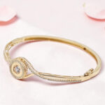 925 Sterling Silver Kada Bracelet with Diamonds