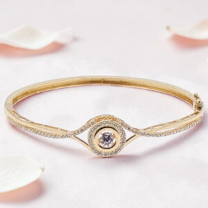 925 Sterling Silver Kada Bracelet with Diamonds