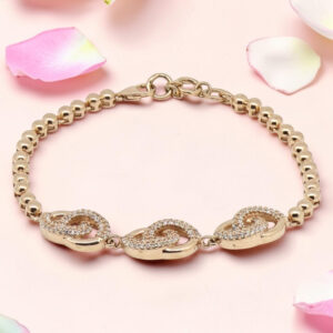 Rose Gold Tone Chain Bracelet with CZ Infinity
