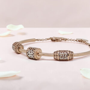 Rose Gold Tone Fancy Kada Bracelet